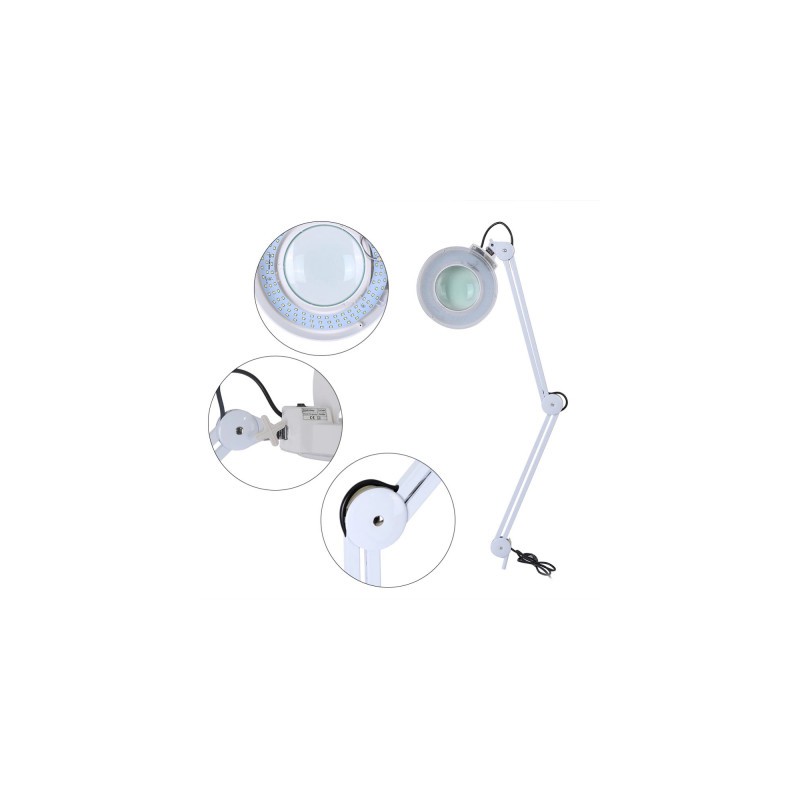 LUPA DE PIE CON RUEDA LED 2