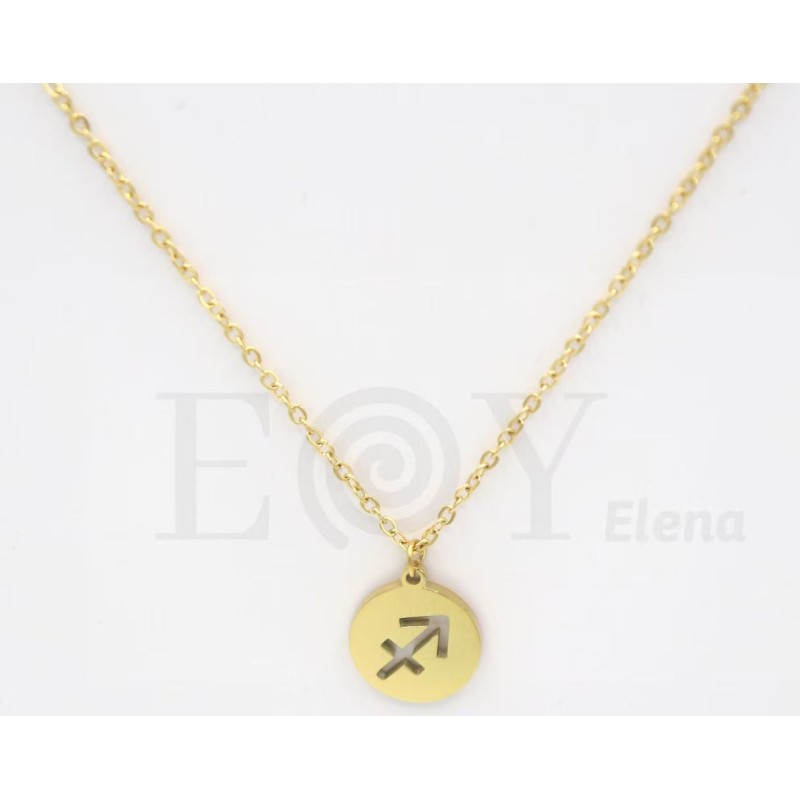 "Sagittarius" plate necklace