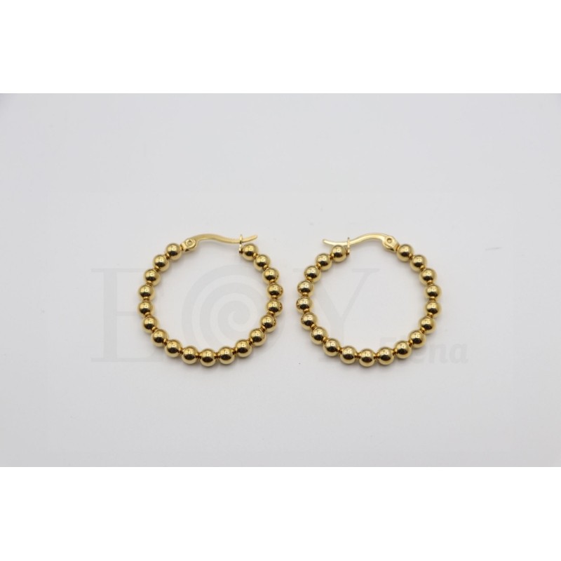 Pendientes de aro con bolas