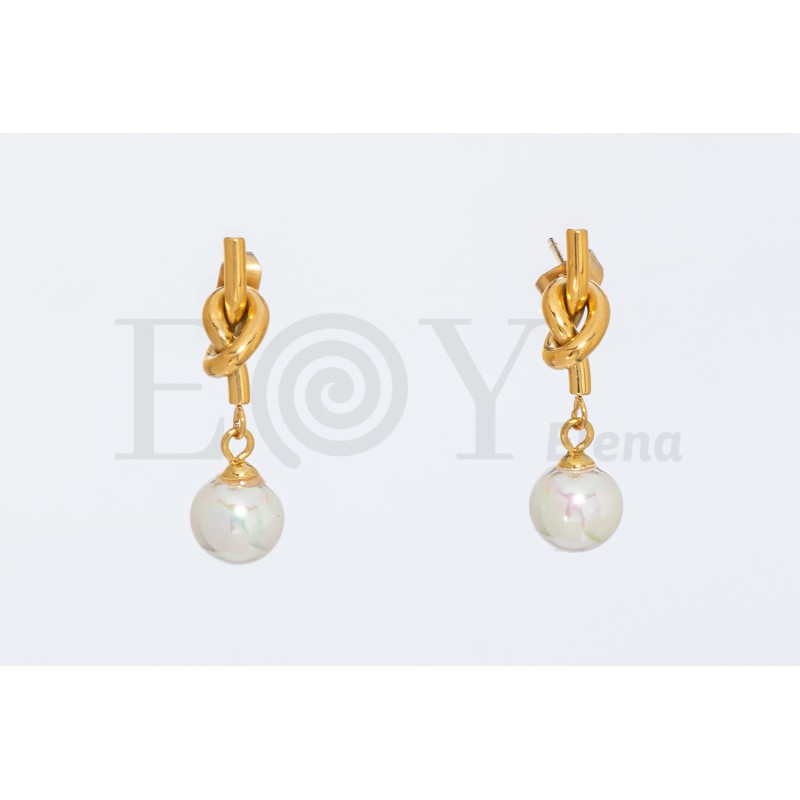 Pendientes de nudo con perla