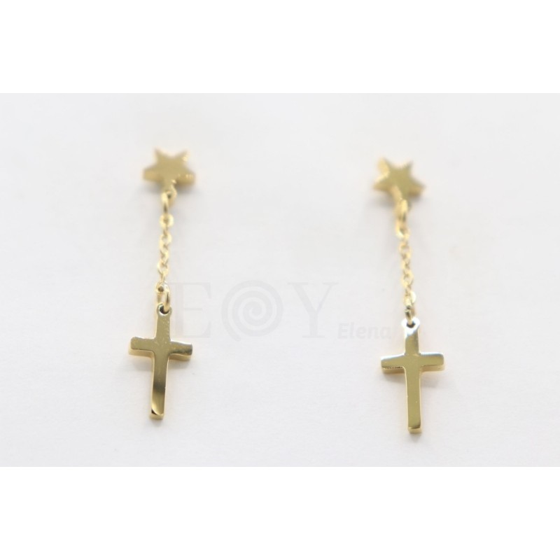 Pendientes de estrella y cruz