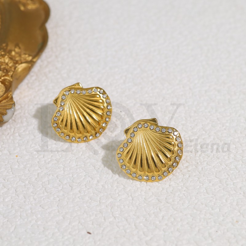 Pendientes de concha con circonitas