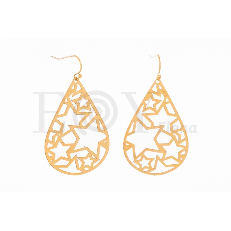 Pendientes de gota con estrellas