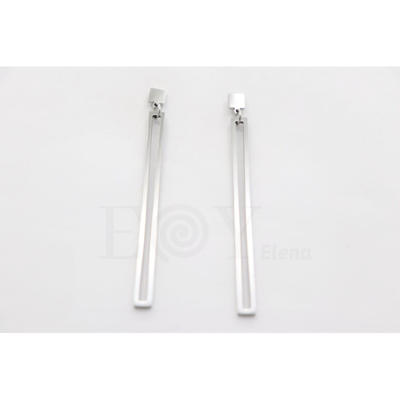 Pendientes largos rectangulares