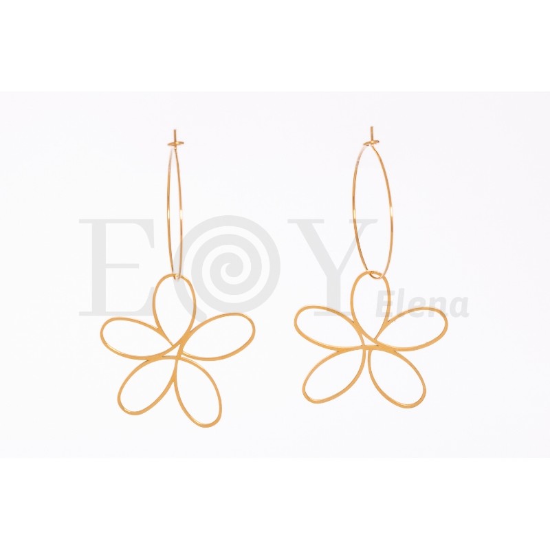 Pendientes redondos con flor