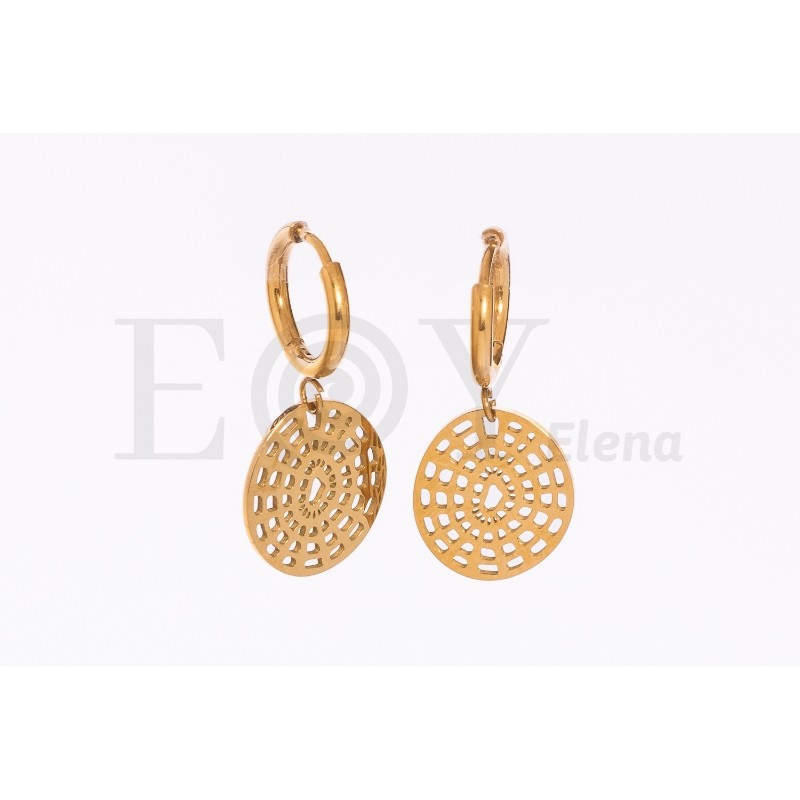 Pendientes de óvalo labrado