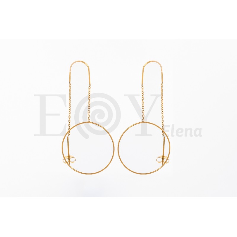 Pendientes largos con círculo