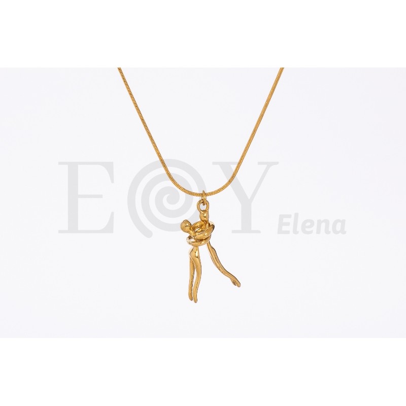 Collar con colgante de abrazo de pareja